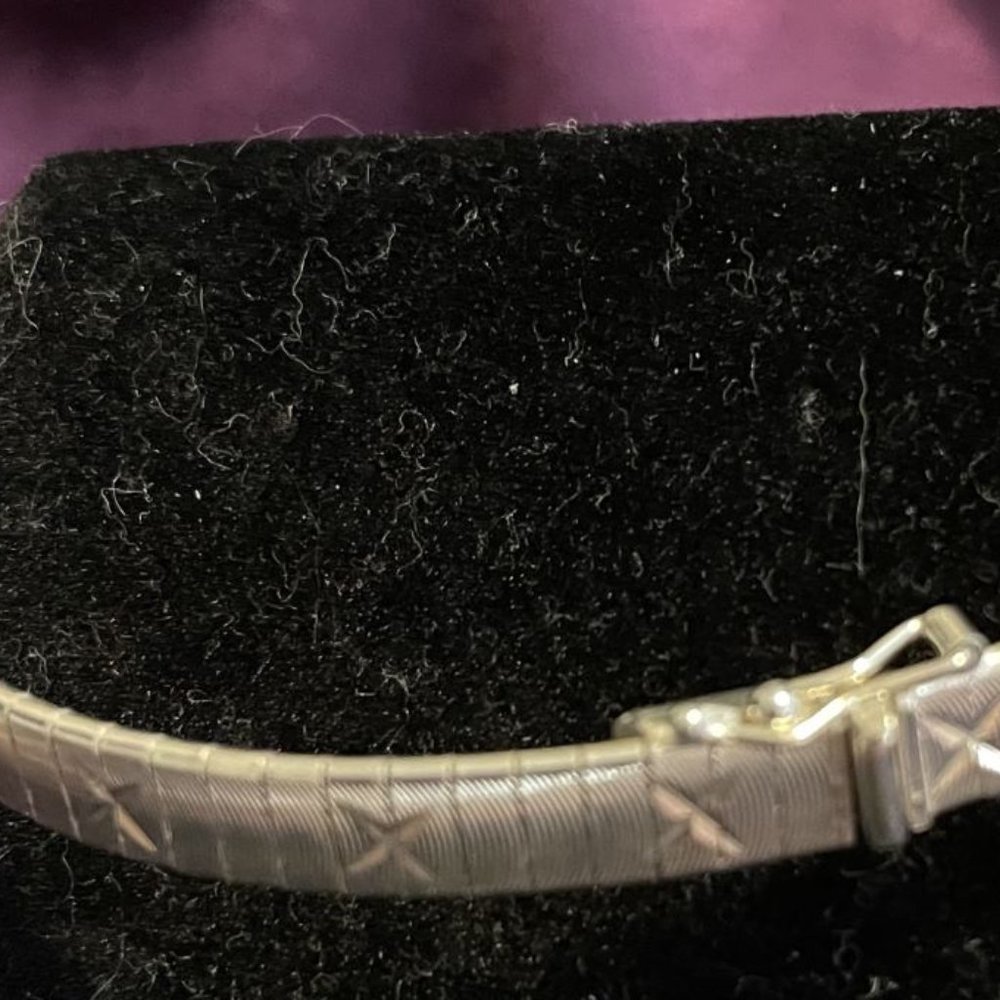 Sterling Italian bracelet etched stars